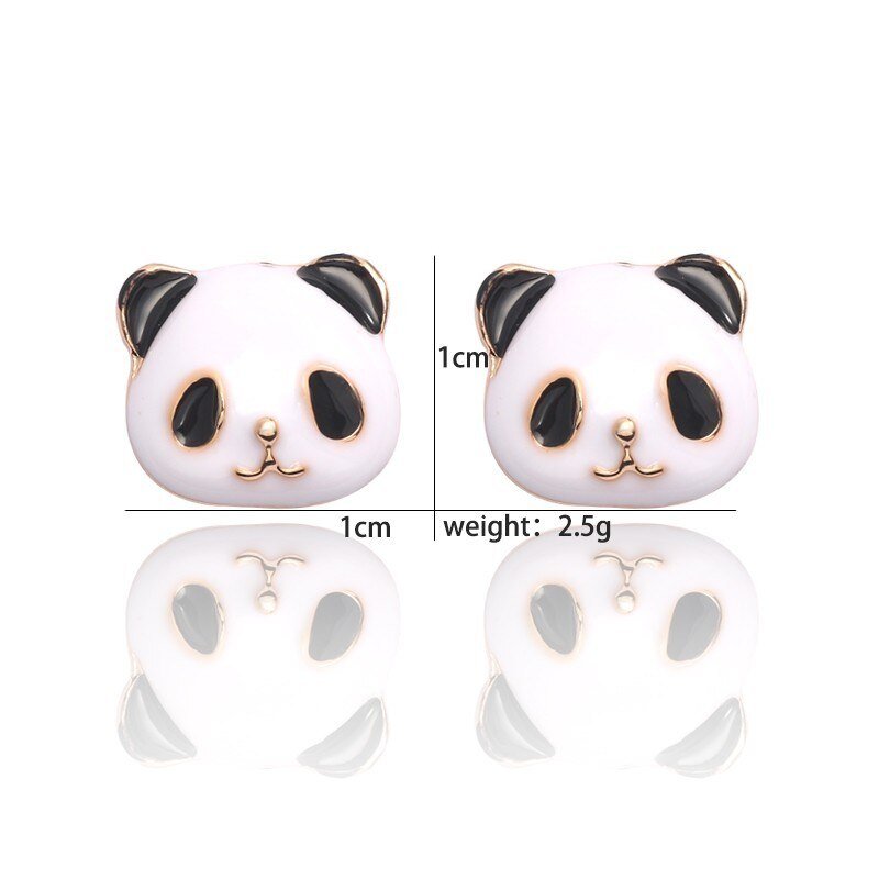 panda earrings gold